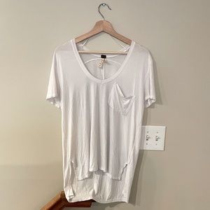 Free People XS drapey/oversized white tee
